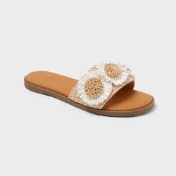Kids' Heather Slide Sandals - Cat & Jack™ Natural 1