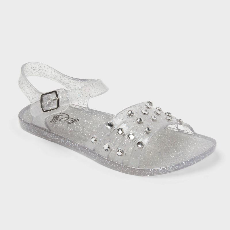 slide 1 of 4, Kids' Alea Glitter Jelly Sandals - art class™ Clear 6, 1 ct