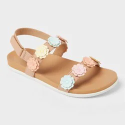 Kids' Ginny Flower Sandals - Cat & Jack™ Tan 6
