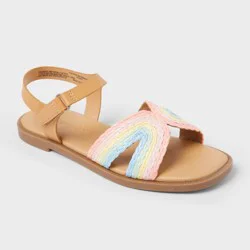 Kids' Adelia Braided Raffia Sandals - Cat & Jack™ Multicolor 5