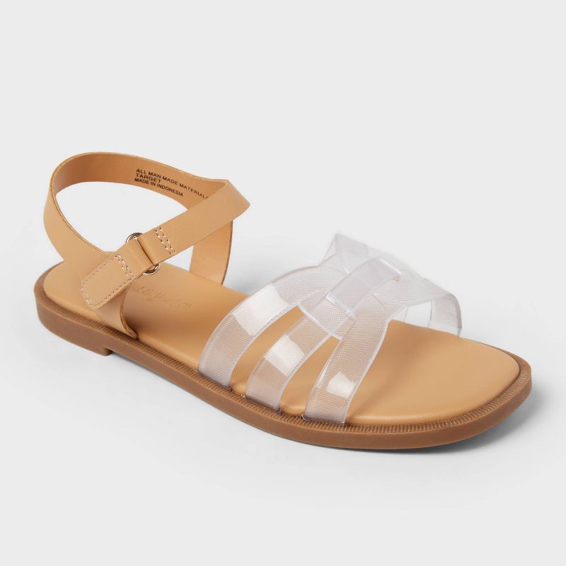 slide 1 of 4, Kids' Christa H-Band Sandals - Cat & Jack™ Clear 4, 1 ct