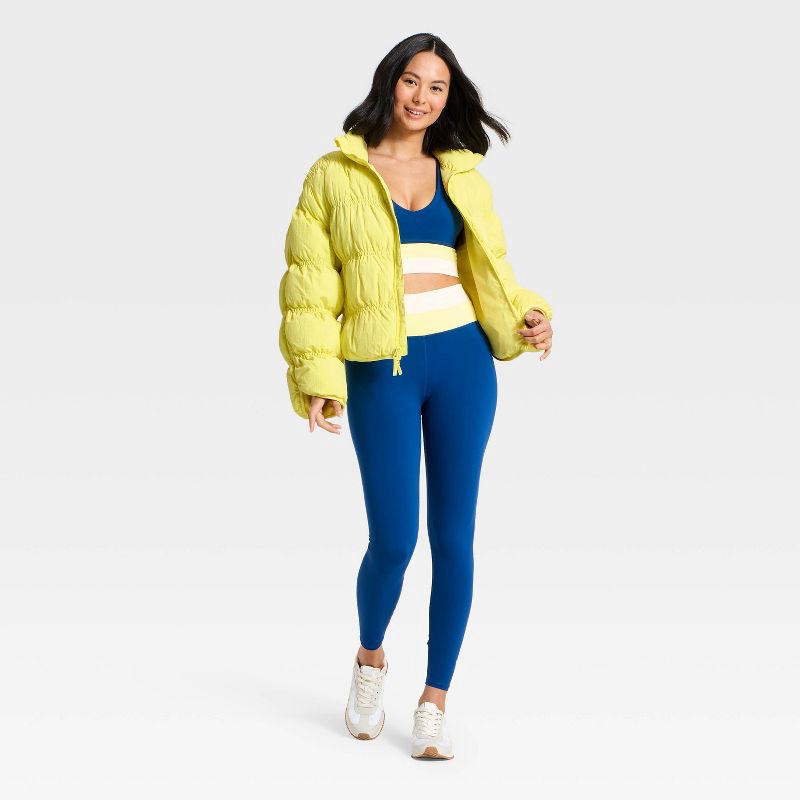 slide 2 of 3, Women's Puffer Jacket - JoyLab™ Yellow S, 1 ct