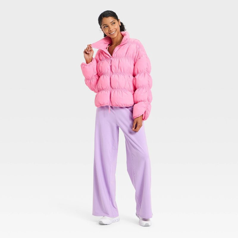 slide 2 of 3, Women's Puffer Jacket - JoyLab™ Light Pink XS, 1 ct