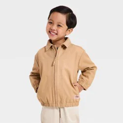Toddler Boys' Full Zip Twill Jacket - Cat & Jack™ Beige 12M