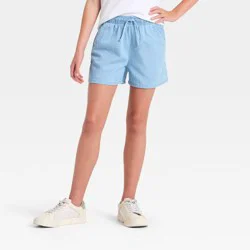 Girls' Pull-On Woven Shorts - Cat & Jack™ Light Wash XS