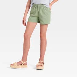 Girls' Pull-On Woven Shorts - Cat & Jack™ Green L