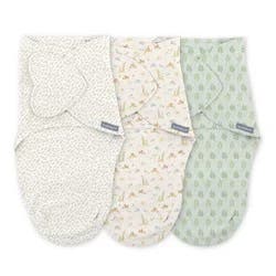 SwaddleMe by Ingenuity Baby Monogram Collection 3pk Swaddle Wraps - Safari 0-3m