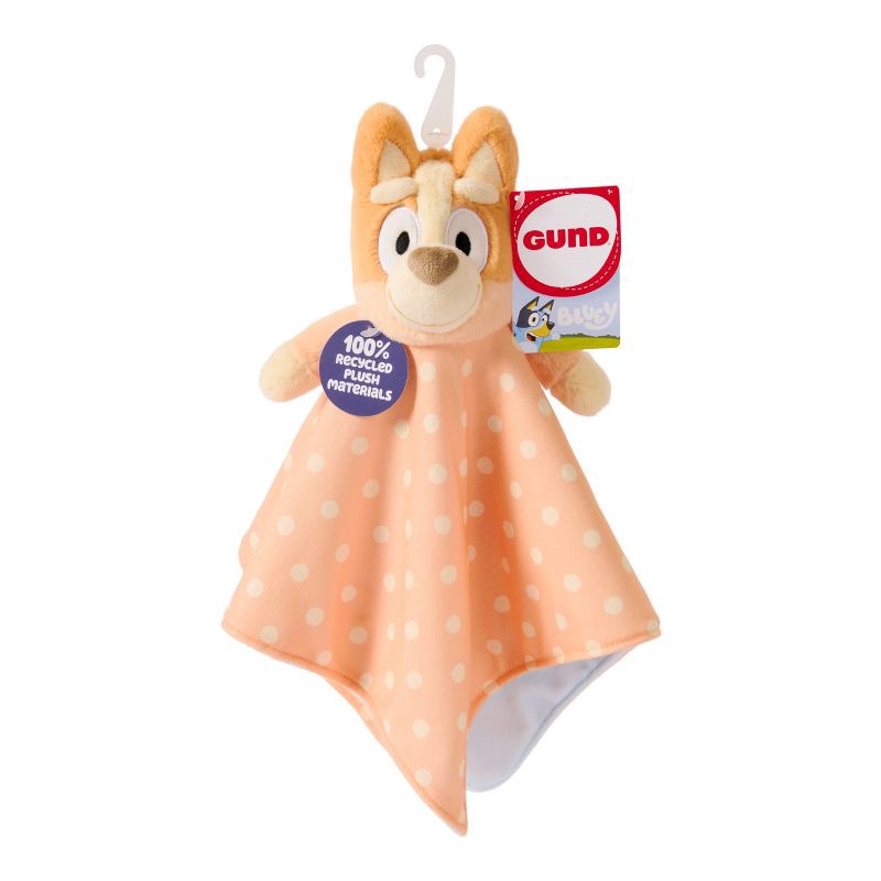 slide 1 of 8, GUND Sustainably Soft Plush Lovey, Baby Blanket with Stuffed Animal 13” Learning Toy - Bluey Bingo, 1 ct