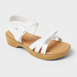 Toddler Janet Wood Bottom Sandals - Cat & Jack™ White 5T