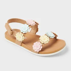 Toddler Sharma Molded Footbed Floral Sandals - Cat & Jack™ Tan 9T