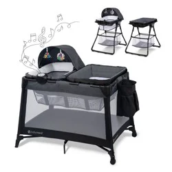 Baby Trend Willow Nursery Center Standard Playard with Bassinet Stand/Changing Stand and Music Center - Black