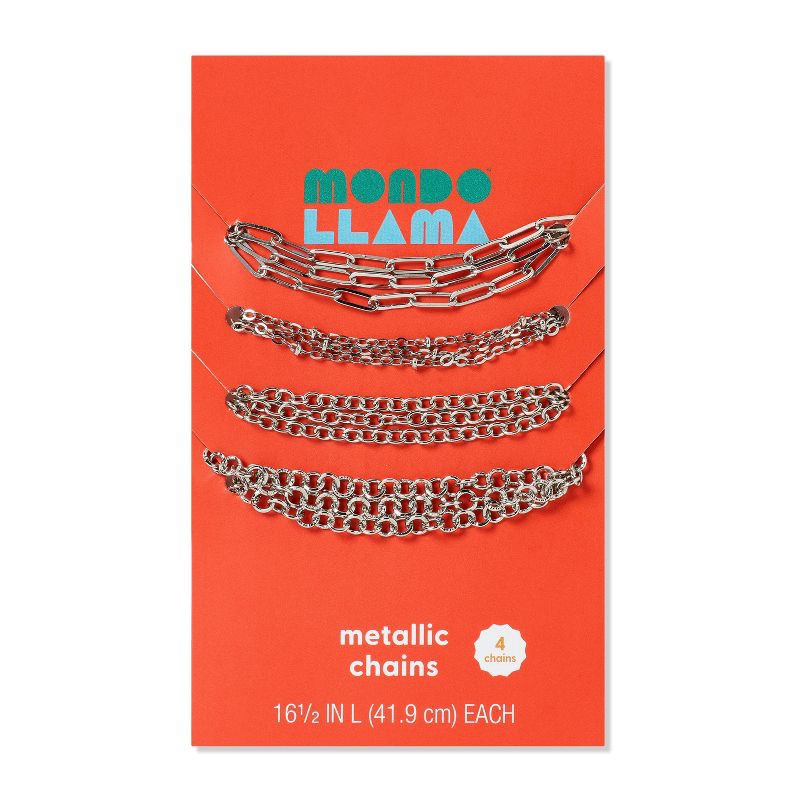 slide 1 of 3, 4ct Silver Chain Set - Mondo Llama™, 4 ct