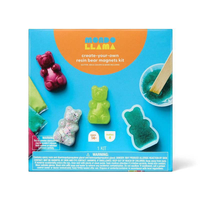 slide 1 of 4, 4ct Resin Gummy Bear Magnets Summer Craft Activity Kit - Mondo Llama™, 4 ct