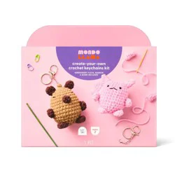Mini Axolotl and Capybara Crochet Keychains Craft Activity Kit - Mondo Llama™