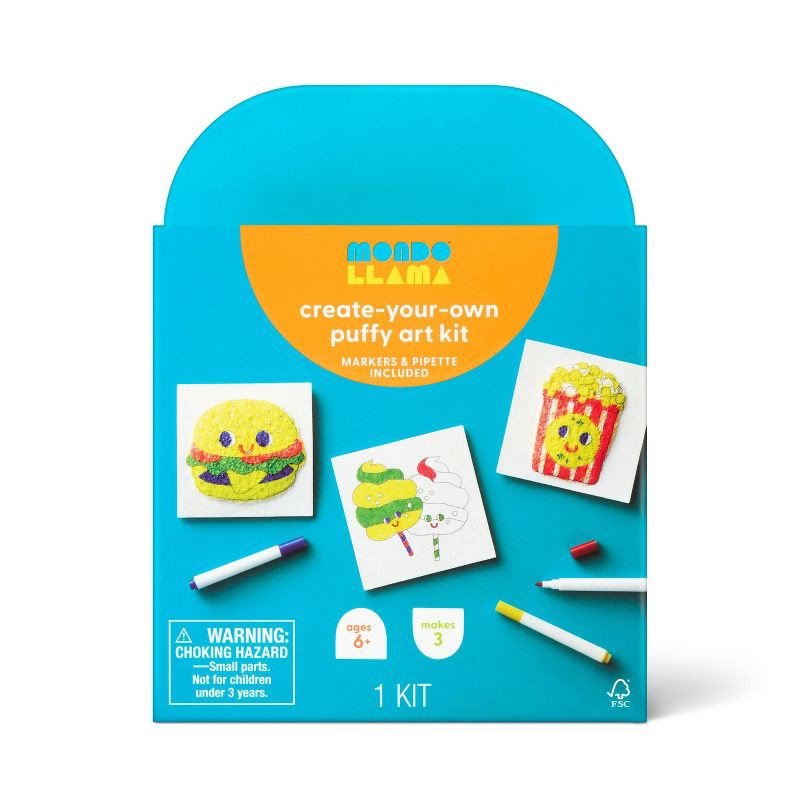 slide 1 of 4, 3ct Puffy Magic Canvas Summer Craft Activity Kit - Mondo Llama™, 3 ct