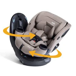 Joie Matcha Spin SI Rotating 3-in-1 Convertible Car Seat - Mocha: Forward or Rear Facing, Machine Washable, Metal Frame