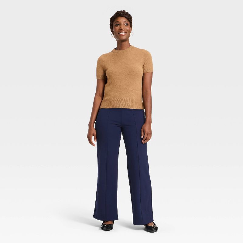 slide 3 of 3, Women's High-Rise Ponte Pull-On Pants - A New Day™ Navy S, 1 ct