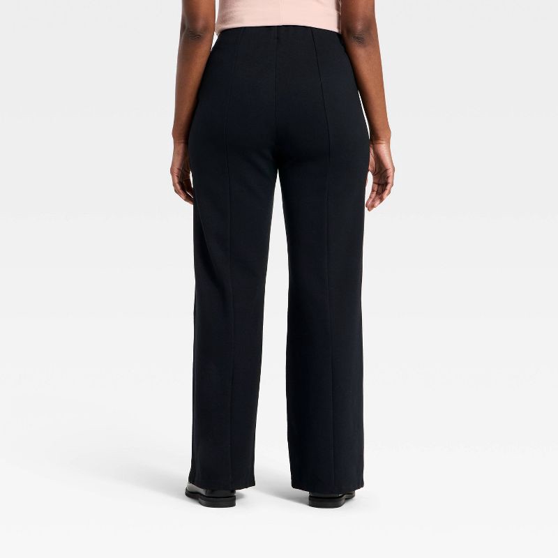slide 2 of 3, Women's High-Rise Ponte Pull-On Pants - A New Day™ Black L, 1 ct