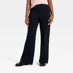 Women's High-Rise Ponte Pull-On Pants - A New Day™ Black L