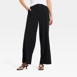 Women's Faux Linen Trousers - A New Day™ Black 4