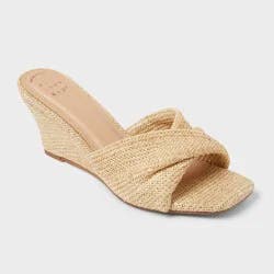 Women's Amal Wedge Heels with Memory Foam Insole - A New Day™ Natural 6.5
