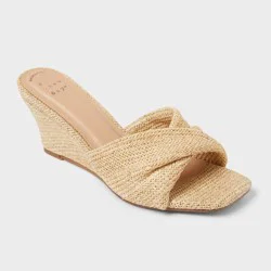 Women's Amal Wedge Heels with Memory Foam Insole - A New Day™ Natural 11