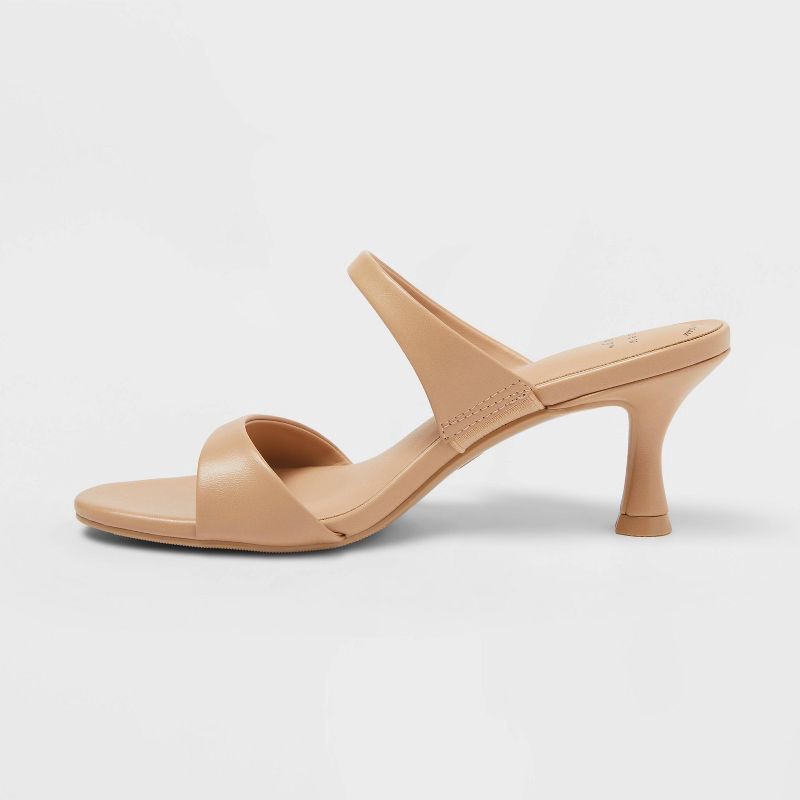 slide 2 of 4, Women's Paige Heels with Memory Foam Insole - A New Day™ Tan 8, 1 ct