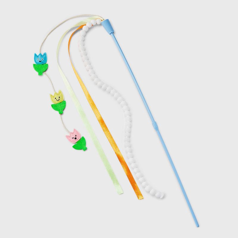 slide 1 of 3, Flower Wand Cat Toy - Boots & Barkley™, 1 ct