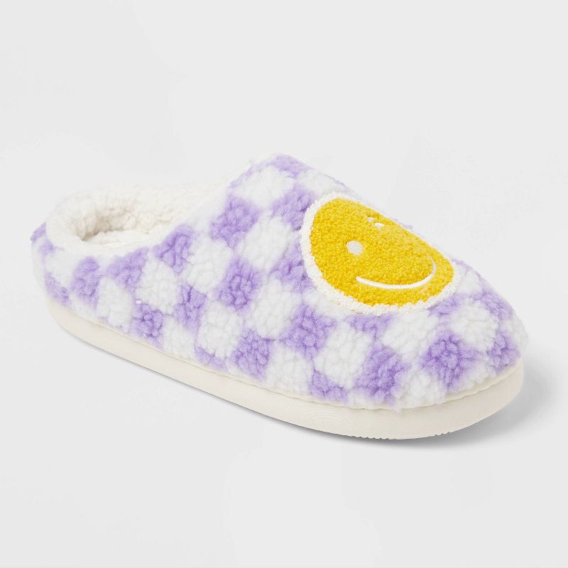 slide 1 of 4, Women's Shona Smiley Slide Slippers - Wild Fable™ Purple L, 1 ct