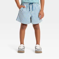 Toddler Boys' Pull-On Textured Striped Shorts - Cat & Jack™ Blue 5T