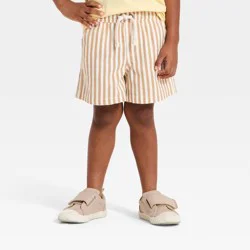 Toddler Boys' Pull-On Textured Striped Shorts - Cat & Jack™ Tan 12M
