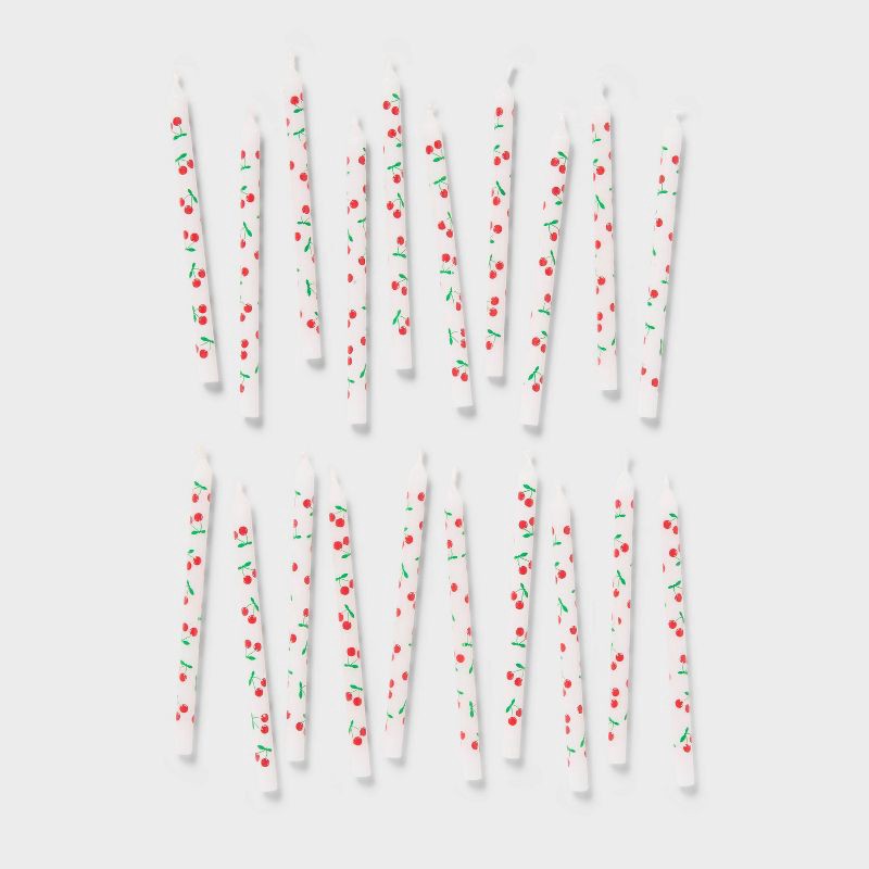 slide 1 of 2, 20ct Cherry Print Birthday Candles - Spritz™, 20 ct