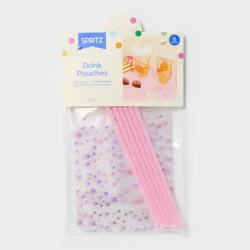 6ct Hot Pink Stars Bachelorrete, Birthday Drink Pouches - Spritz™