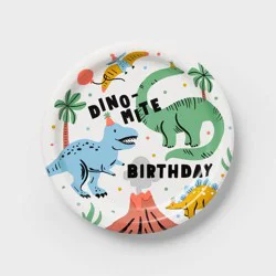 20ct Dinosaur Happy Birthday Dinner Paper Plates - Spritz™