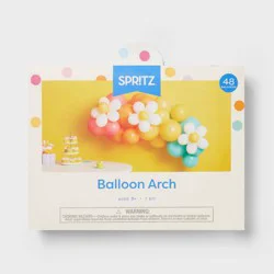 48ct Multicolor Balloon Garland Arch with Daisies- Spritz™