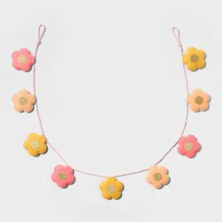 Retro Pink/Orange Felt Flower Garland - Spritz™"