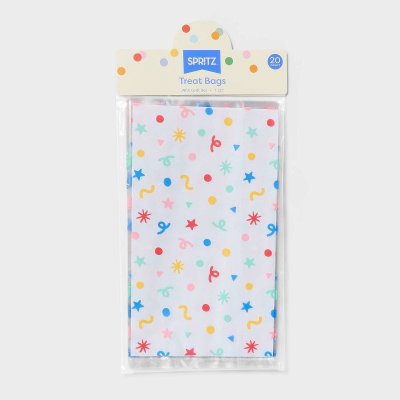 slide 1 of 3, 20ct Clear Confetti Cello Favor Bags - Spritz™, 20 ct