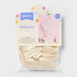 20ct Latex Party Balloons Pearl White - Spritz™
