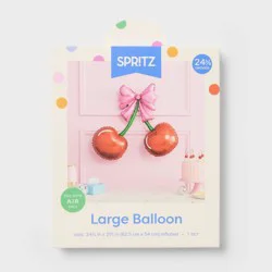 Large Airfilled Cherry Bow Foil Balloon- Spritz™