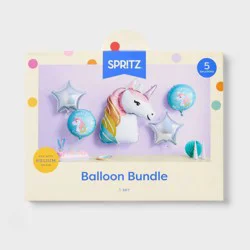 5ct Unicorn Happy Birthday Foil Balloon Bouquet- Spritz™