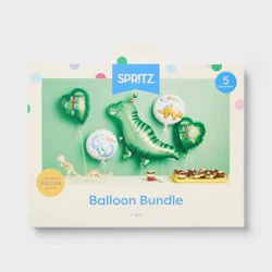 5ct Dinosaur Happy Birthday Foil Balloon Bouquet- Spritz™