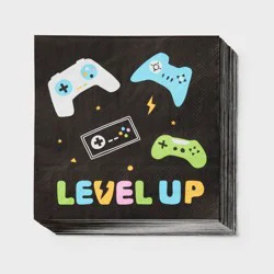 30ct Black Video Game Birthday Lunch Napkins - Spritz™