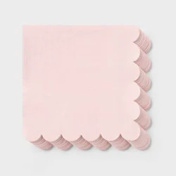 30ct Scalloped Edge Lunch Napkins for Wedding, Birthday, Baby Shower Pink - Spritz™