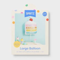 Large Pastel Rainbow Birthday Cake Foil Balloon- Spritz™
