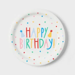 20ct "Happy Birthday" Confetti Snack Paper Plates - Spritz™