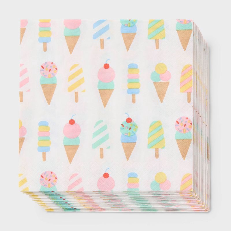 slide 1 of 2, 30ct Ice Cream Party Lunch Napkins - Spritz™, 30 ct