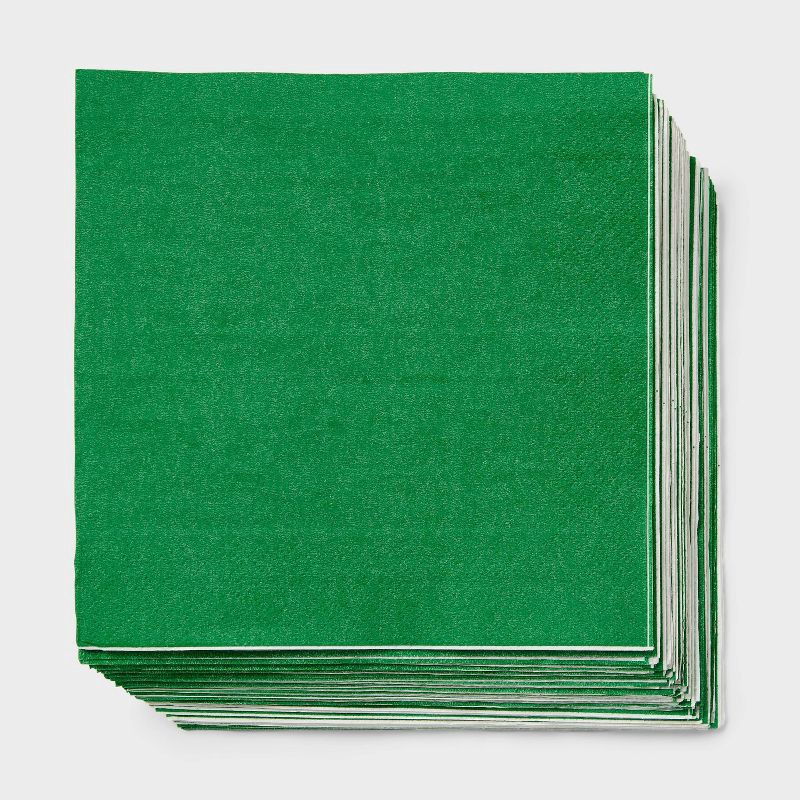 slide 1 of 3, 30ct Lunch Napkins Green - Spritz™, 30 ct