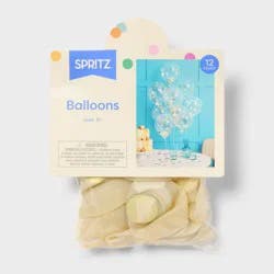12ct Latex Party Balloons Clear with Gold Confetti - Spritz™