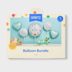 5ct "Hello Baby" Animal Foil Balloon Bouquet Sage - Spritz™