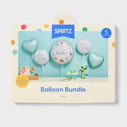 5ct "Hello Baby" Animal Foil Balloon Bouquet Sage - Spritz™